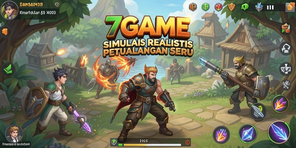 Tampilan gameplay 7GAME yang menawan dengan simulasi yang mendalam.