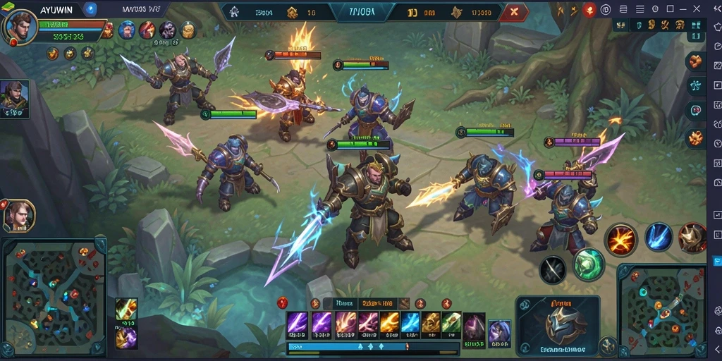 Tangkapan layar gameplay AYUWIN yang menampilkan pertempuran seru.
