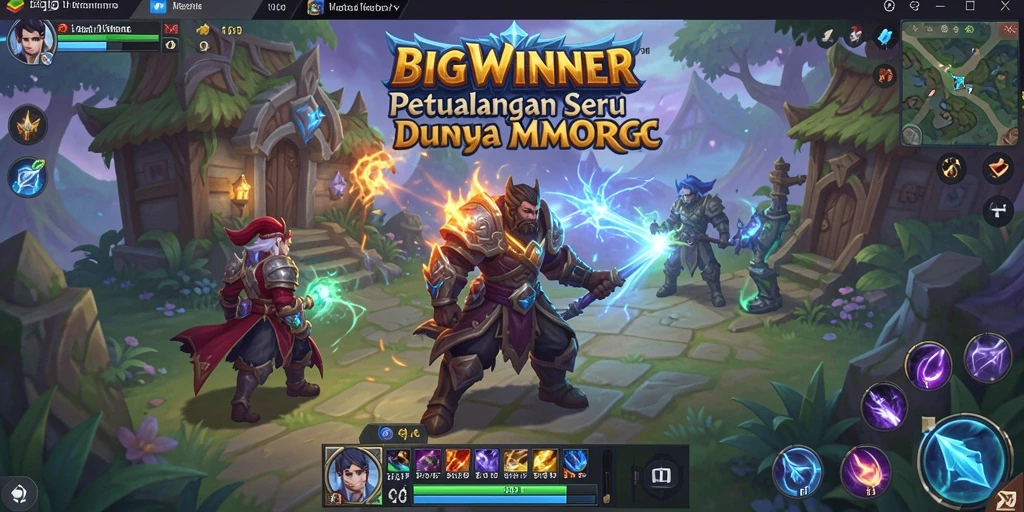 Gameplay BIGWINNER yang menampilkan pertarungan seru dan kolaborasi antar pemain.