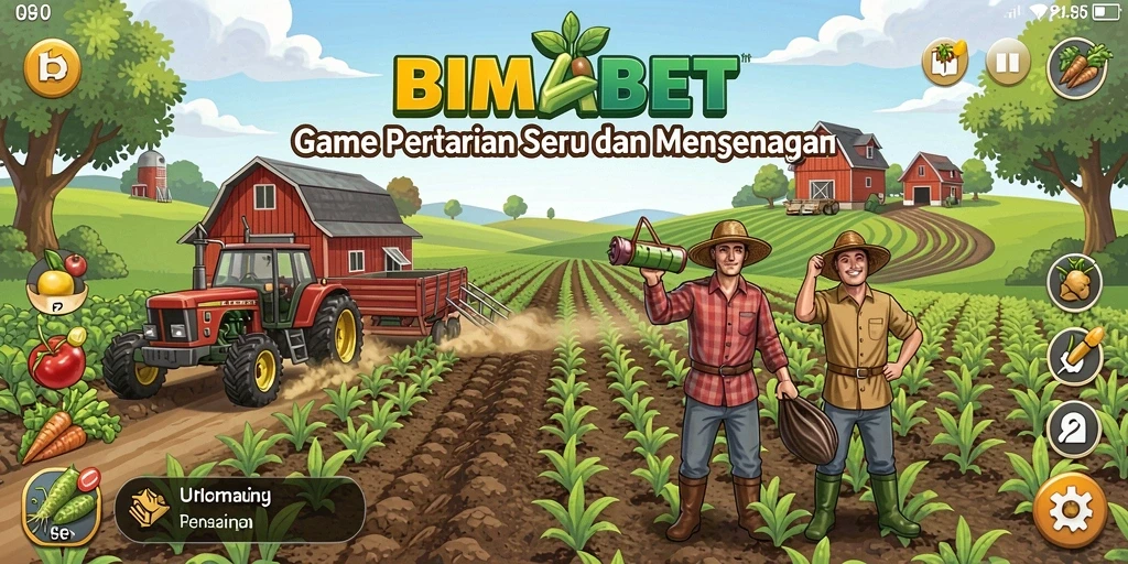 Screenshot gameplay BIMABET menunjukkan aksi bertani yang seru dan grafis menawan.