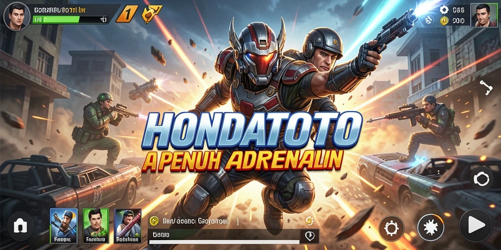 Tampilan aksi mendebarkan dari HONDATOTO saat bertarung di level yang sulit.