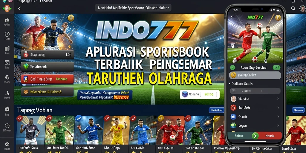Tangkapan layar INDO777 menunjukkan antarmuka aplikasi Sportsbook yang menarik.
