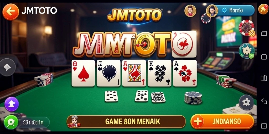 Screenshot gameplay JMTOTO menampilkan permainan Domino yang mengasyikkan.