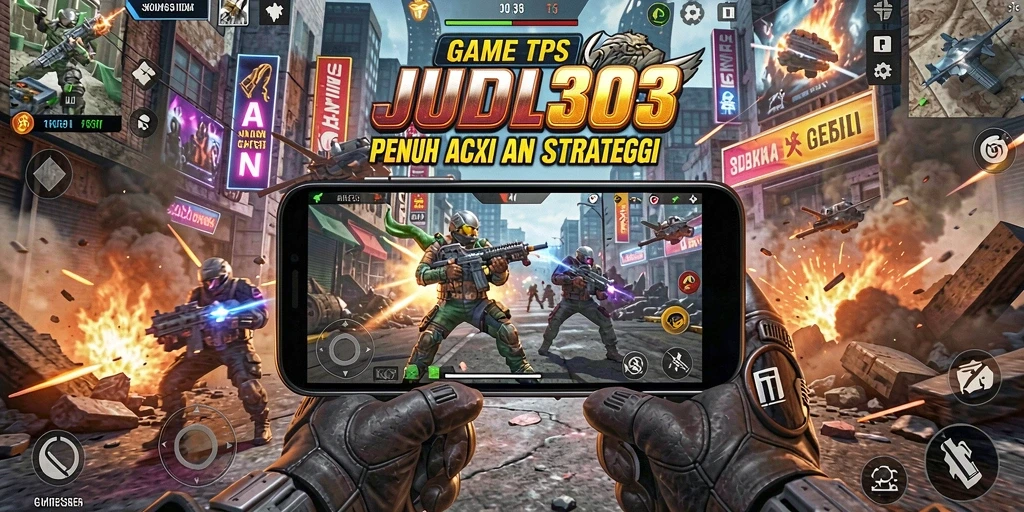Tampilan gameplay seru JUDOL303 dalam pertempuran TPS.