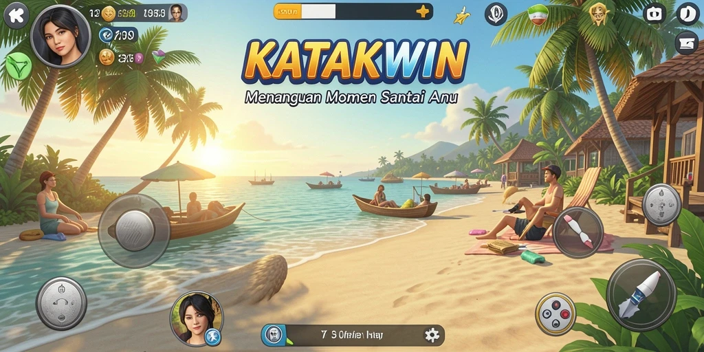 Screenshot permainan KATAKWIN menampilkan aksi seru dan karakter unik dalam gameplay.