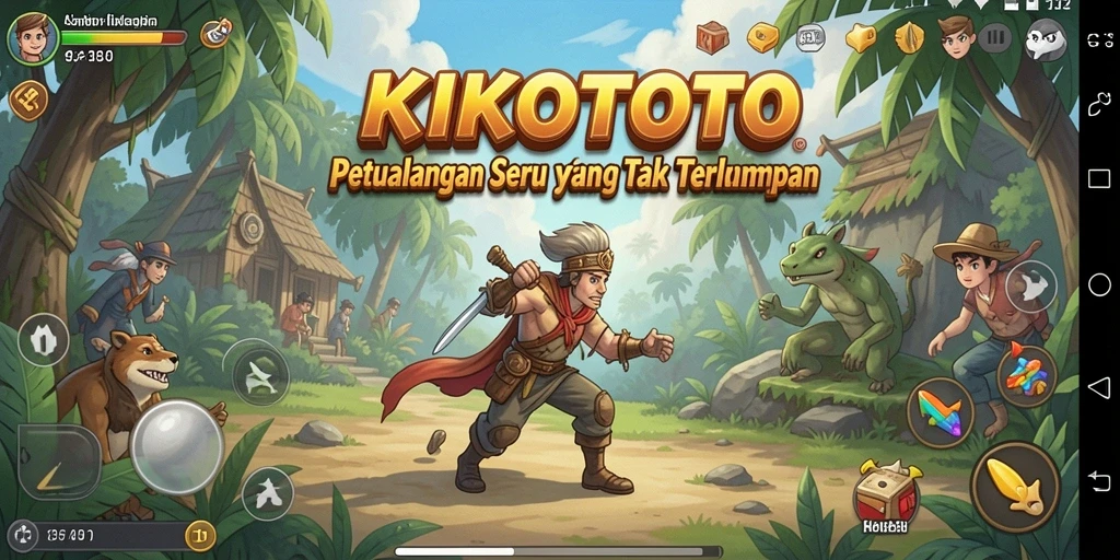 Screenshot utama KIKOTOTO menampilkan aksi petualangan yang seru dan menantang.