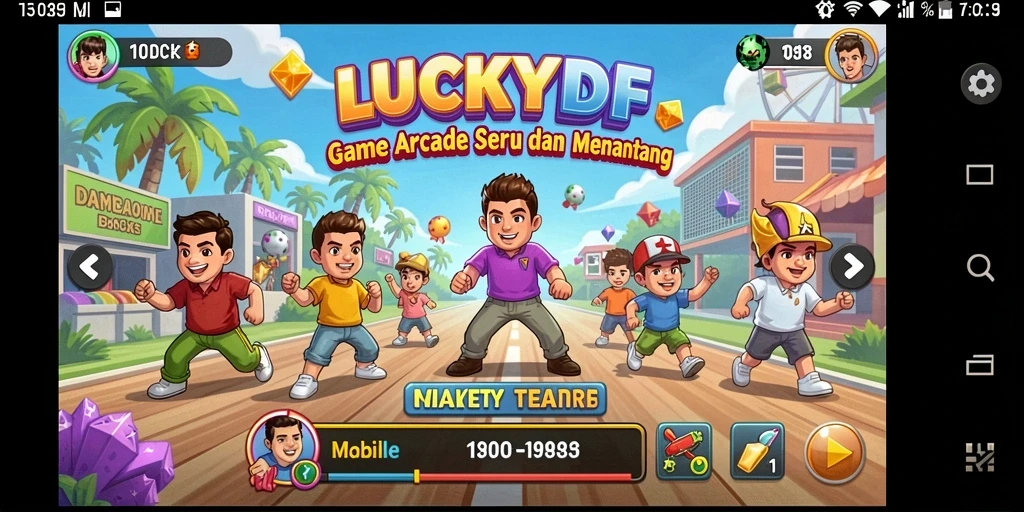 Tampilan gameplay seru dari LUCKYDF yang menantang pemain.