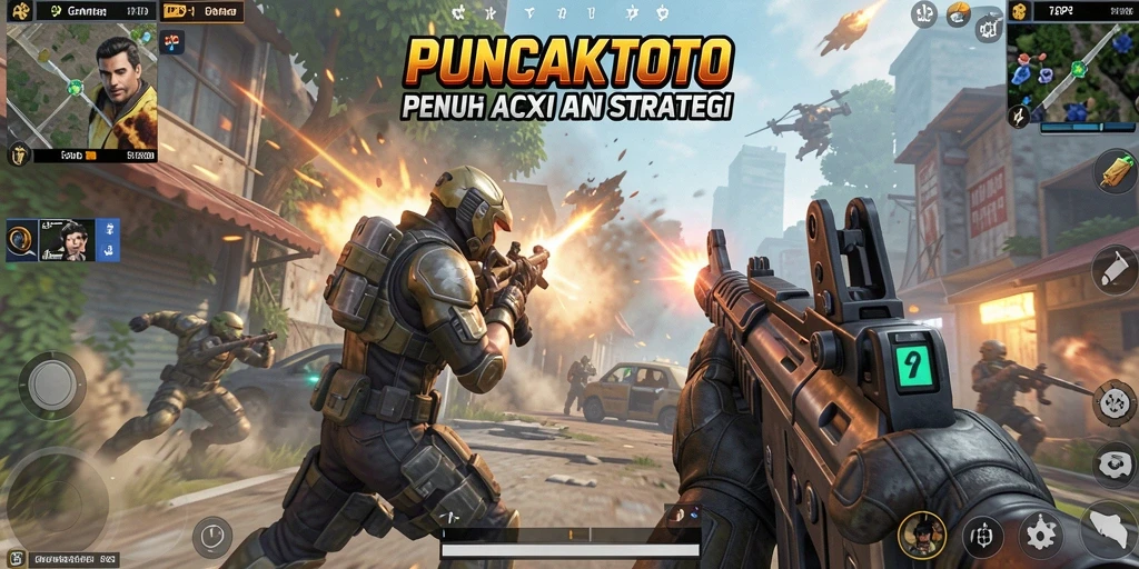 Screenshot PUNCAKTOTO menampilkan aksi seru di medan tempur TPS.