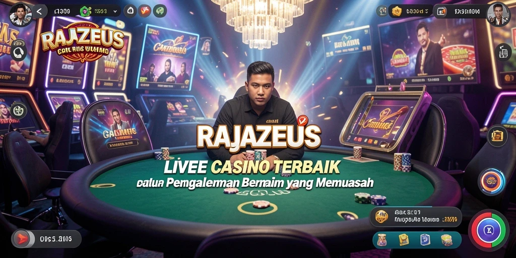 Tampilan menarik dari gameplay Live Casino RAJAZEUS yang mengasyikkan.