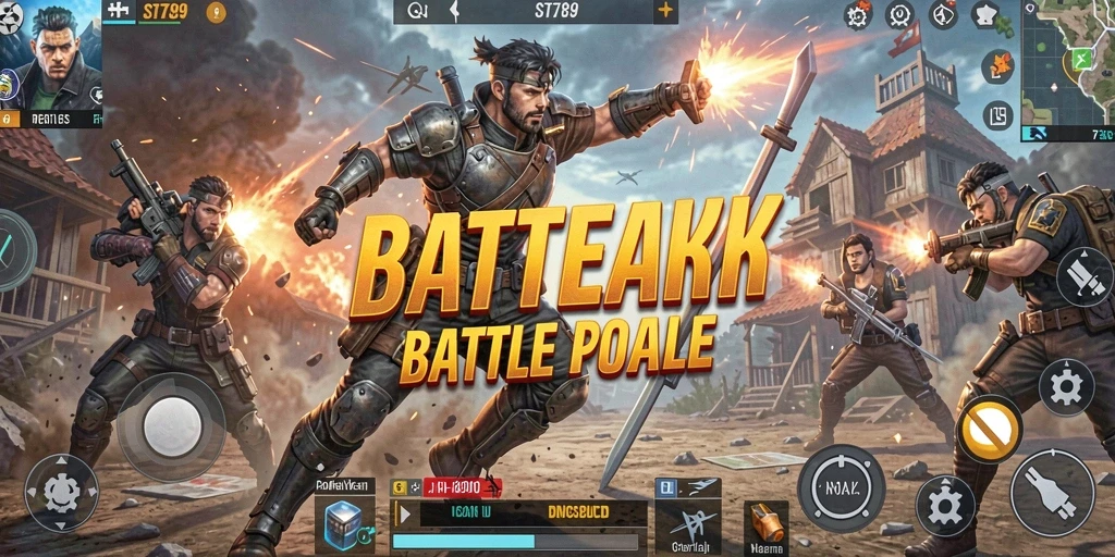 Screenshot dari gameplay ST789 yang menampilkan pertempuran intens Battle Royale.