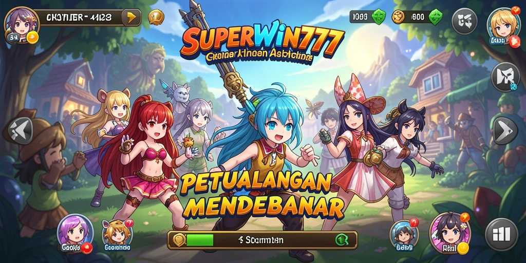 Tampilan gameplay seru dalam SUPERWIN777 yang menampilkan karakter Anime.
