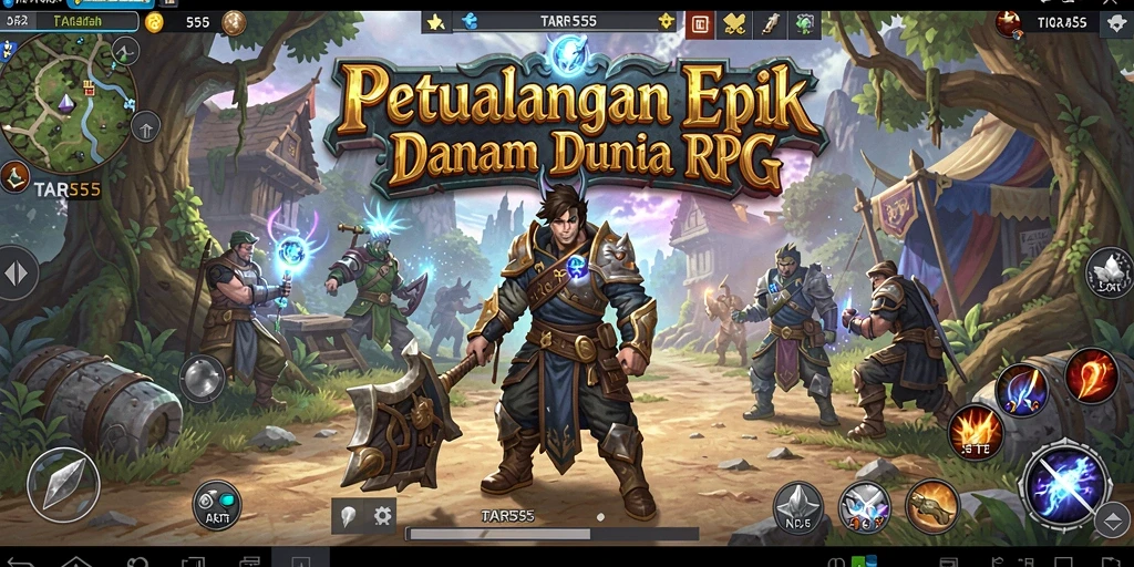 Tampilan gameplay yang epik dari TAR555 dalam dunia RPG.