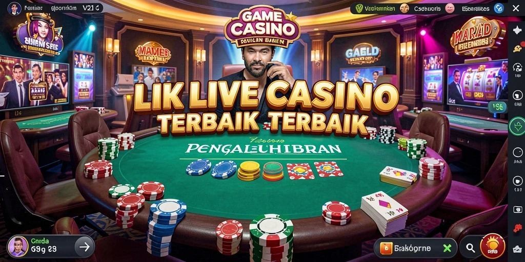 Tampilan permainan Live Casino yang menarik dan mendebarkan di V21.