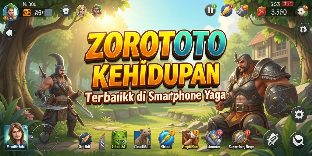 Screenshot gameplay ZOROTOTO menunjukkan interaksi karakter dalam lingkungan yang hidup.